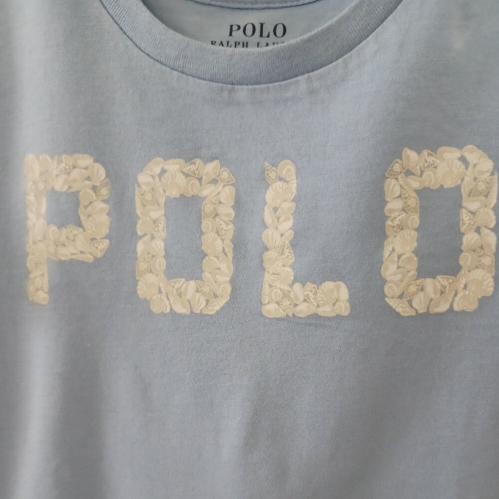 Girls Polo Shell Logo Tee- Size Med- New